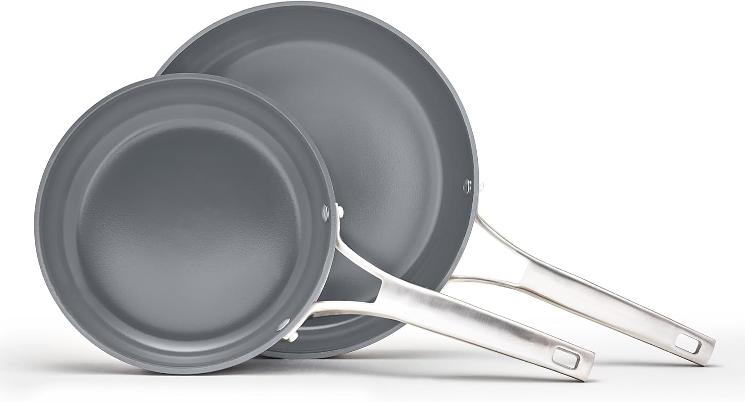 Calphalon® Premier Ceramic Nonstick 8 and 10 Frying Pan Set, Mushroom Grey Calphalon® Premier Ceramic Nonstick 8" and 10" Frying Pan Set, Mushroom Grey