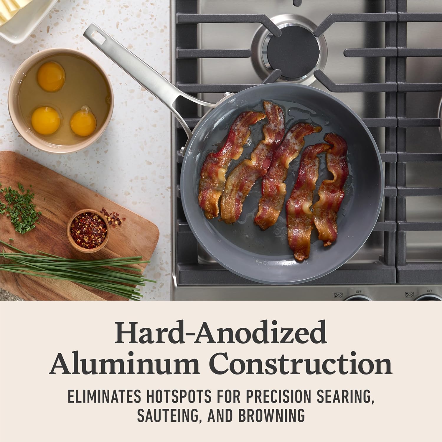 Calphalon® Premier Ceramic Nonstick 8 and 10 Frying Pan Set, Mushroom Grey3 Calphalon® Premier Ceramic Nonstick 8" and 10" Frying Pan Set, Mushroom Grey