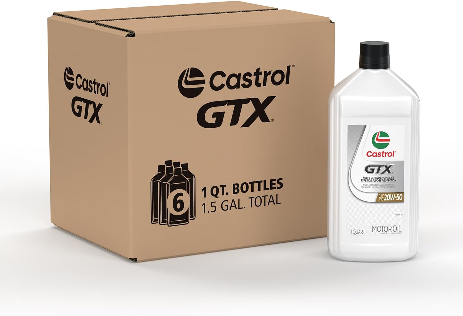 Castrol GTX 20W-50 Conventional Motor Oil, 1 Quart, Pack of 6 Castrol GTX 20W-50 Conventional Motor Oil, 1 Quart, Pack of 6