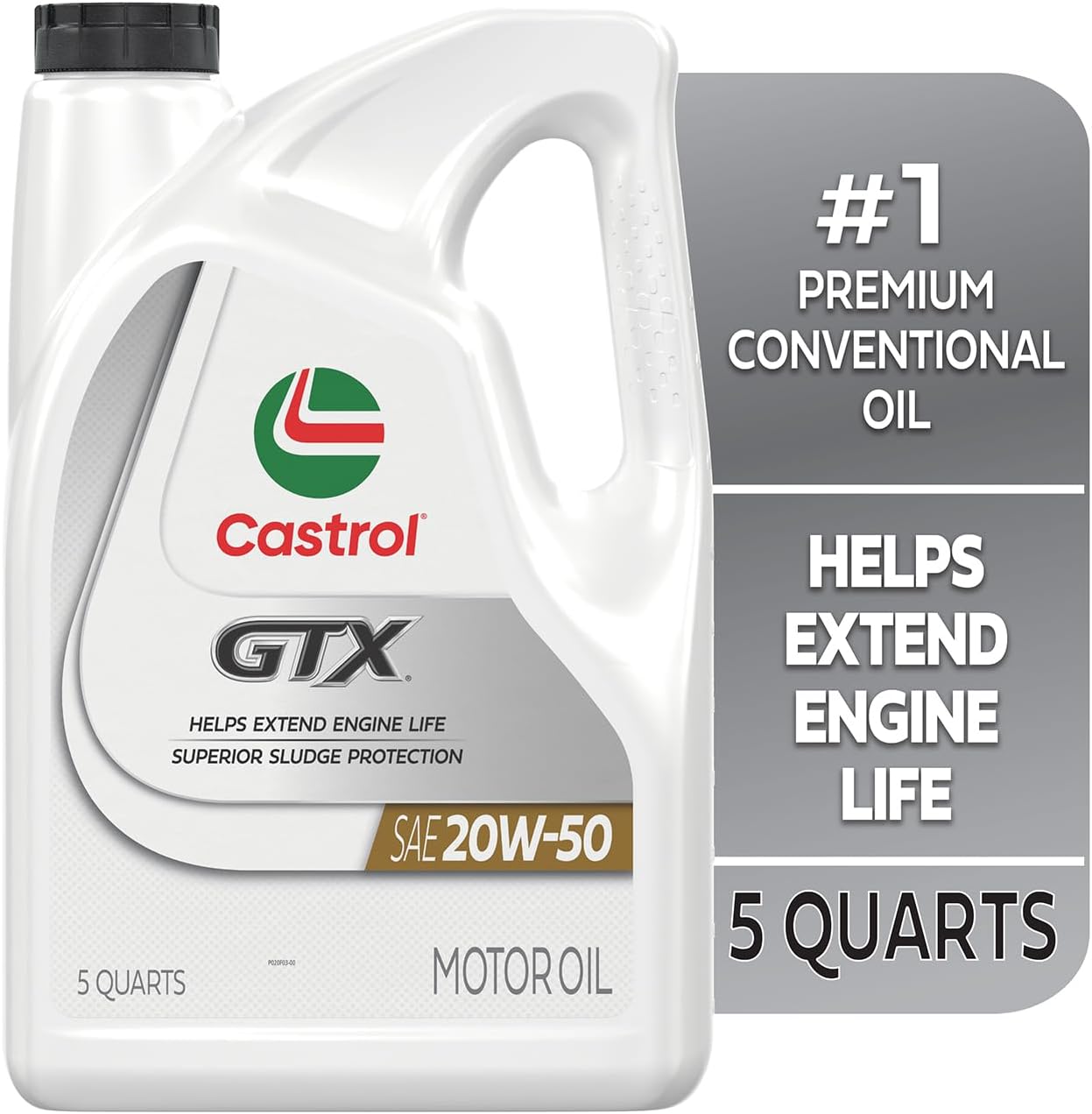Castrol GTX 20W-50 Conventional Motor Oil, 5 Quarts, Pack of 31 Castrol GTX 20W-50 Conventional Motor Oil, 5 Quarts, Pack of 3