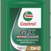 Castrol GTX High Mileage 20W-50 Synthetic Blend Motor Oil, 1 Quart, Pack of 6