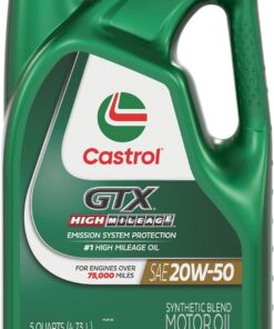 Castrol GTX High Mileage 20W-50 Synthetic Blend Motor Oil, 5 Quarts, Pack of 3