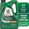 Castrol GTX High Mileage 20W-50 Synthetic Blend Motor Oil, 5 Quarts, Pack of 3