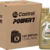 Castrol Power1 4T 10W-50 Full Synthetic Motorcycle Oil, 1 Quart, Pack of 6