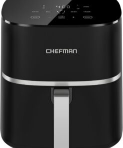 Chefman TurboX 4-in-1 Air Fryer, 5-Quart Airfryer for Extra Crispy Chicken, Fries, Wings, and More, Air Fry, Bake, Reheat, and Frozen Functions, Digital Touch Controls, Dishwasher Safe