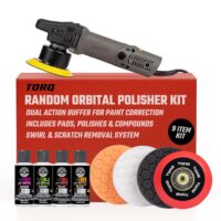Chemical Guys TORQX Random Orbital Polisher, Pads, Polishes, and Compounds Kit - Car Polishing Kit Safe for Trucks, SUVs, Motorcycles, and More, 700W Motor, 8mm Orbit, 9-Piece Set