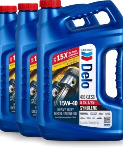 Chevron Delo 400 XLE SAE Synblend Synthetic Blend Oil 15W40, 1 Gallon, Case of 3