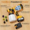 Cordless Paint Sprayer with 2 Batteries, 650W HVLP 21V Battery Powered Handheld Paint Gun Kit, 5 Nozzles & 3 Spray Patterns, Efficient Electronic Tools for Fence, Wall, Cabinets, House Painting Cordless Paint Sprayer with 2 Batteries, 650W HVLP 21V Battery Powered Handheld Paint Gun Kit, 5 Nozzles & 3 Spray Patterns, Efficient Electronic Tools for Fence, Wall, Cabinets, House Painting