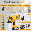 Cordless Paint Sprayer with 2 Batteries, 650W HVLP 21V Battery Powered Handheld Paint Gun Kit, 5 Nozzles & 3 Spray Patterns, Efficient Electronic Tools for Fence, Wall, Cabinets, House Painting Cordless Paint Sprayer with 2 Batteries, 650W HVLP 21V Battery Powered Handheld Paint Gun Kit, 5 Nozzles & 3 Spray Patterns, Efficient Electronic Tools for Fence, Wall, Cabinets, House Painting
