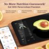 Cosori Smart Food Kitchen Scale with Nutritional Calculator, Free App for AI Scan, Calorie & Macro Tracking, Food Preload, On-Screen Nutrient Info, Personal Goals, Rechargeable, 11 lb / 5 kg