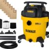 DEWALT 12 Gallon STEALTHSONIC Shop Vacuum Wet and Dry, 5.5 Peak HP Ultra Quiet Shop Vac with Powerful Suction, Wet Dry Vacuum Cleaner DXV12P-QTE with 6 Dust Bags for Jobsite, Garage, Workshop & Auto