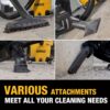 DEWALT 12 Gallon STEALTHSONIC Shop Vacuum Wet and Dry, 5.5 Peak HP Ultra Quiet Shop Vac with Powerful Suction, Wet Dry Vacuum Cleaner DXV12P-QTE with 6 Dust Bags for Jobsite, Garage, Workshop & Auto