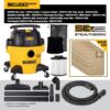 DEWALT 6 Gal Stealthsonic Shop Vacuum Wet and Dry, 5 Peak HP Shop Vac with Poweful Suction, Ultra-Quiet Shopvac Wet Dry Vacuum Cleaner with 6 Dust Bages for Home, Jobsite, Workshop, Garage and Auto
