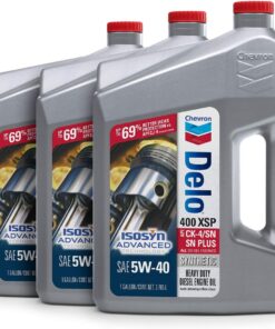Delo 400 XSP Heavy Duty Full Synthetic Diesel Engine Oil 5W-40, 1 Gallon, Pack of 3
