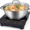 Duxtop 1800W Portable Induction Cooktop, Countertop Burner Included 5.7 Quarts Professional Stainless Steel Cooking Pot with Lid, Heavy Impact-bonded Bottom