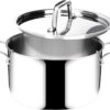 Duxtop 6.5 Quart Stainless Steel Stock Pot with Lid, 3-Ply Cooking Pot for Soup, Rice, Stew, Oven and Dishwasher Safe, Compatible with Induction, Ceramic, Halogen, Gas Stove