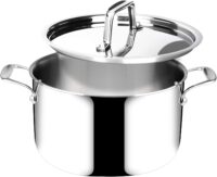 Duxtop 6.5 Quart Stainless Steel Stock Pot with Lid, 3-Ply Cooking Pot for Soup, Rice, Stew, Oven and Dishwasher Safe, Compatible with Induction, Ceramic, Halogen, Gas Stove