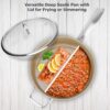 Duxtop Ceramic Non-stick Sauté Pan, Induction Stainless Steel Sauté Pan, 5.5-Qt Deep Skillet with Lid, Professional Grade and Impact-bonded Technology, FUSION Ti