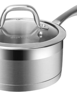 Duxtop Professional Stainless Steel Sauce Pan with Lid, Kitchen Cookware, Induction Pot with Impact-bonded Base Technology, 1.6 Quart