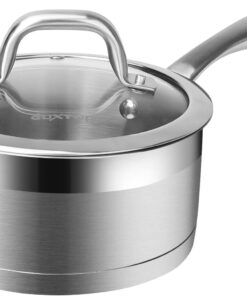 Duxtop Professional Stainless Steel Sauce Pan with Lid, Kitchen Cookware, Induction Pot with Impact-bonded Base Technology, 2.5 Quart