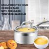 Duxtop Professional Stainless Steel Sauce Pan with Lid, Kitchen Cookware, Induction Pot with Impact-bonded Base Technology, 2.5 Quart Duxtop Professional Stainless Steel Sauce Pan with Lid, Kitchen Cookware, Induction Pot with Impact-bonded Base Technology, 2.5 Quart