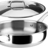 Duxtop Whole-Clad Tri-Ply Stainless Steel Saute Pan with Lid, 3 Quart, Kitchen Induction Cookware