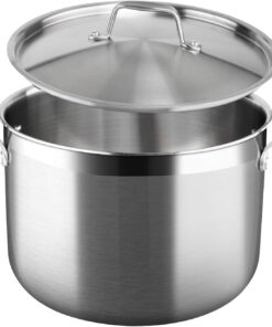 Duxtop Whole-Clad Tri-Ply Stainless Steel Stockpot with Lid, 8 Quart, Kitchen Induction Cookware