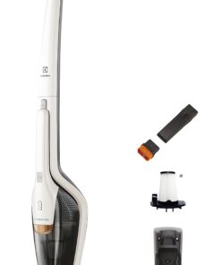 Electrolux Ergorapido Cordless 2-in-1 Vacuum Cleaner with High Suction Power and 180° EasySteer Mobility, 48-Minute Run Time, 2 Power Modes, Satin White