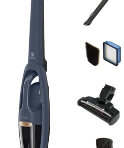 Electrolux WellQ7 Cordless 2-in-1 Vacuum with High Suction Power and 5-Step Filtration System, 50-Minute Run Time, 2 Power Modes, Denim Blue