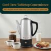 Elite Gourmet EC812 Electric 12-Cup Coffee Percolator with Keep Warm, Clear Brew Progress Knob Cool-Touch Handle Cord-less Serve, Stainless Steel Elite Gourmet EC812 Electric 12-Cup Coffee Percolator with Keep Warm, Clear Brew Progress Knob Cool-Touch Handle Cord-less Serve, Stainless Steel