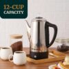 Elite Gourmet EC812 Electric 12-Cup Coffee Percolator with Keep Warm, Clear Brew Progress Knob Cool-Touch Handle Cord-less Serve, Stainless Steel Elite Gourmet EC812 Electric 12-Cup Coffee Percolator with Keep Warm, Clear Brew Progress Knob Cool-Touch Handle Cord-less Serve, Stainless Steel