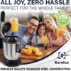 Eurolux Premium Electric Orange Juicer | Stainless Steel Citrus Squeezer With New Ultra-Powerful Motor and Soft Grip Handle for Effortless Juicing, Auto Shutoff, Dishwasher-safe Parts, Pulp Control