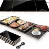 FEPPO Electric Warming Tray, 4-in-1 Food Warmers for Parties Buffet with 10 Temp Settings and Timer, 33"x15" Glass Surface Warming Mat for Food, Modular Buffet Hot Plates for Catering and Gatherings