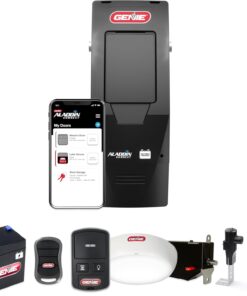 Genie B6172H Wall Mount Smart Garage Door Opener, DC Motor Lifts up to 14ft high 850lbs, Black