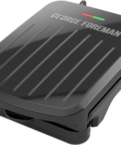 George Foreman 2-Serving Classic Plate Electric Indoor Grill and Panini Press, Black, GRS040B