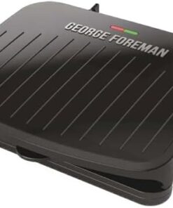 George Foreman Family-Size Grill & Panini Press, Nonstick Ceramic Coating, Fat-Removing Slope, Adjustable Angle, Indoor/Outdoor Use
