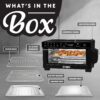 Gourmia Toaster Oven Digital Air Fryer - Convection Mode with 4 Slice Capacity, 3 Rack Positions, 12 Presets, Toast, Bagel, Bake, Roast, Broil, Dehydrate, Popcorn, Fits 9" Pizza, Black