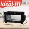 Gourmia Toaster Oven Digital Air Fryer - Convection Mode with 4 Slice Capacity, 3 Rack Positions, 12 Presets, Toast, Bagel, Bake, Roast, Broil, Dehydrate, Popcorn, Fits 9" Pizza, Black