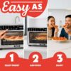 Gourmia Toaster Oven Digital Air Fryer - Convection Mode with 4 Slice Capacity, 3 Rack Positions, 12 Presets, Toast, Bagel, Bake, Roast, Broil, Dehydrate, Popcorn, Fits 9" Pizza, Stainless Steel