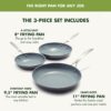 GreenPan Valencia Pro Ceramic Nonstick 8" 9.5" & 11" Fry Pan Skillet Set, Hard Anodized PFAS-Free, Induction Ready, Compatible on All Cooktops, Dishwasher Safe, Oven Safe to 600F, Gray