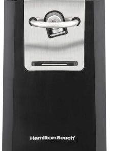 Hamilton Beach Smooth Touch Electric Automatic Can Opener Easy Push Down Lever, For All Standard-Size and Pop-Top, Extra Tall, With Bottle Opening Accessory and Built-In Knife Sharpener, Black