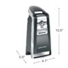 Hamilton Beach Smooth Touch Electric Automatic Can Opener with Easy Push Down Lever, Eliminates Sharp Edges, Opens All Standard-Size and Pop-Top Cans, Extra Tall, Black and Chrome (76606AG)