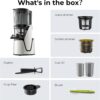 Juicer Machines, 3-in-1 Cold Press Juicer with 6.5" Extra Large Chute, 100oz Large Capacity, AC Motor, Makes Juice, Nut Milk & Sorbet, Bright White