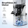 Juicer Machines, 3-in-1 Cold Press Juicer with 6.5" Extra Large Chute, 100oz Large Capacity, AC Motor, Makes Juice, Nut Milk & Sorbet, Bright White