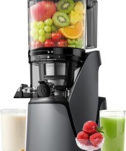 Juicer Machines, 3-in-1 Cold Press Juicer with 6.5" Extra Large Chute, 100oz Large Capacity, AC Motor, Makes Juice, Nut Milk & Sorbet, Premium Gray