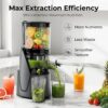 Juicer Machines, 3-in-1 Cold Press Juicer with 6.5" Extra Large Chute, 100oz Large Capacity, AC Motor, Makes Juice, Nut Milk & Sorbet, Premium Gray