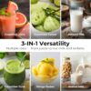 Juicer Machines, 3-in-1 Cold Press Juicer with 6.5" Extra Large Chute, 100oz Large Capacity, AC Motor, Makes Juice, Nut Milk & Sorbet, Premium Gray