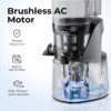 Juicer Machines, 3-in-1 Cold Press Juicer with 6.5" Extra Large Chute, 100oz Large Capacity, AC Motor, Makes Juice, Nut Milk & Sorbet, Premium Gray