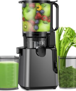Juicer Machines with 5.8" Large Feed Chute, Cold Press Juicer for Whole Vegetables and Fruits 400W, Slow Masticating juicer Easy to Clean Juice Extractor Machine High Juice Yield