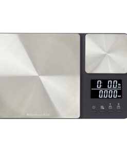 KitchenAid KQ909 Dual Platform Digital Kitchen and Food Scale, 11 pound capacity and Precision 16oz capacity, Black with Stainless Steel